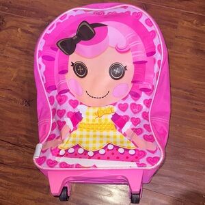 Rare LaLaLoopsy rolling trolly bag Crumbs Sugar Cookie doll front